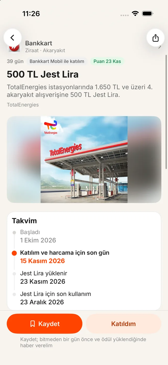 Bankkart 500 TL Jest Lira kampanyası: Takvim, Kaydet ve Katıldım